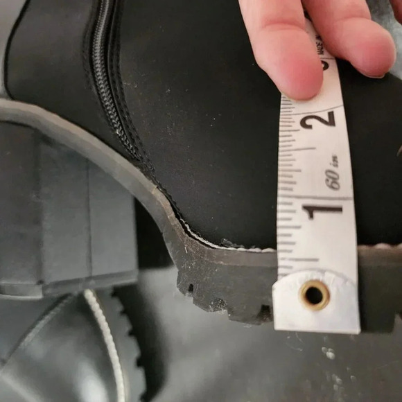 Chinese Laundry Jerry Over the knee in lug sole high heel boot black Whimsigoth - Picture 12 of 16